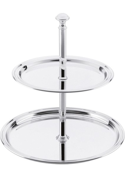Gümüş Kaplama 2 Katlı Servis Standı 22 x 23 cm