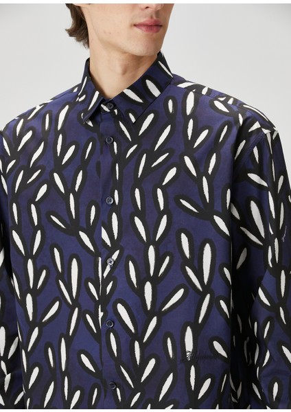 The Simon Lacivert Çizgili Gömlek indirimleri