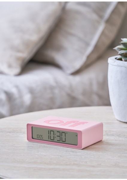 Flip Pembe Mini Şarj Edilebilir Dijital Alarmlı Masa Saati