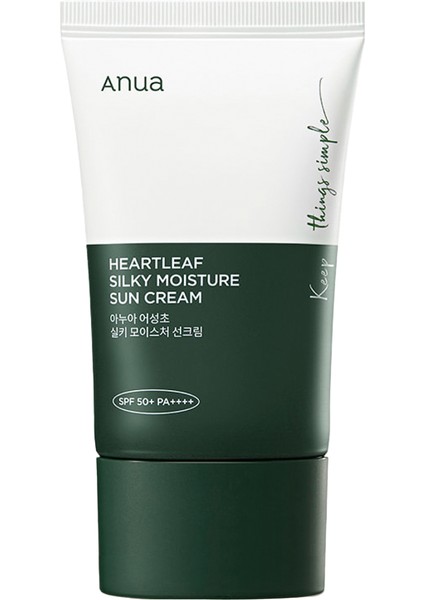 Heartleaf Silky Moisture Cildi Sakin Tutan Nemlendiren Ipeksi Dokulu Güneş Kremi 50 ml