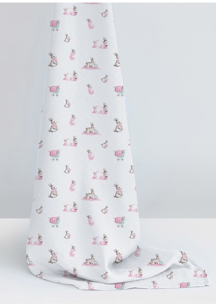%100 Pamuk Bébé Lapin Rose Müslin Bebek Örtüsü 100X100 cm fiyatları