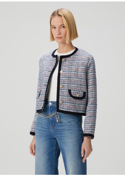 Vilany Mavi Tweed Ceket