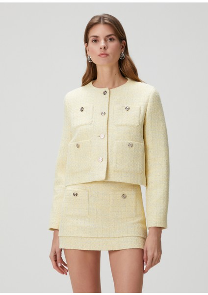 Vitania Sarı Tweed Ceket
