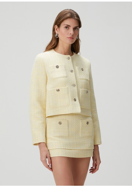 Vitania Sarı Tweed Ceket modelleri