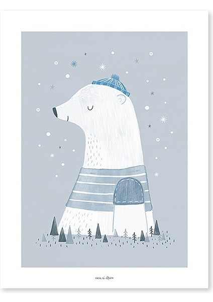 Kutup Ayısı Baskılı Çocuk Odası Tablo