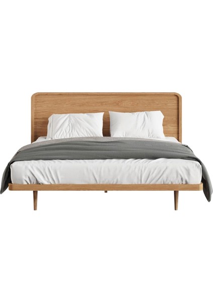 Pera Meşe Ahşap Başlıklı Yatak Seti 207X205 cm
