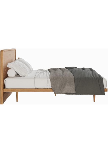 Pera Meşe Ahşap Başlıklı Yatak Seti 207X205 cm modelleri