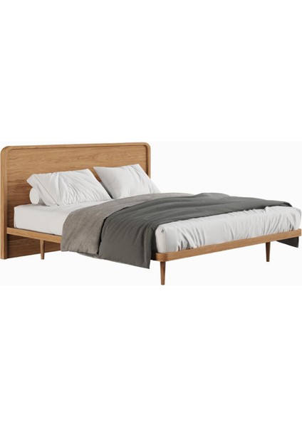 Pera Meşe Ahşap Başlıklı Yatak Seti 207X205 cm fırsatları