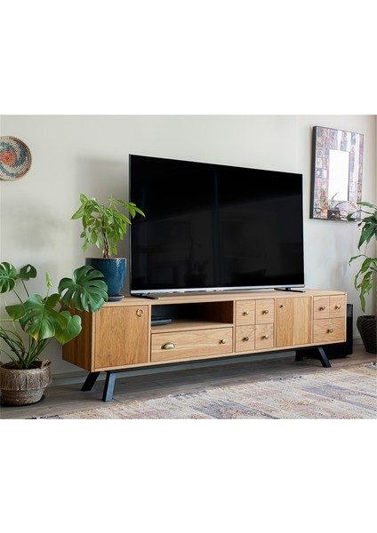 Sandık Keten Yağlı Meşe Tv Ünitesi 202 cm fırsatları