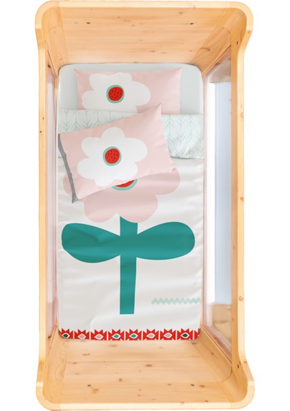 Big Flower Pamuk Saten Bebek Çocuk Nevresim Seti 100 x 150 cm modelleri