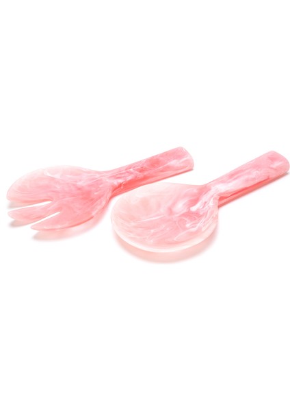 Resin Açık Pembe Jumbo 2'li Salata Servis Seti