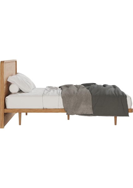 Pera Meşe Ahşap Başlıklı Yatak Seti 127X205 cm fiyatları