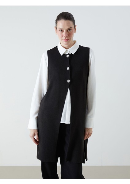 Yeni Sezon Bisiklet Yaka Kadın Triko Yelek