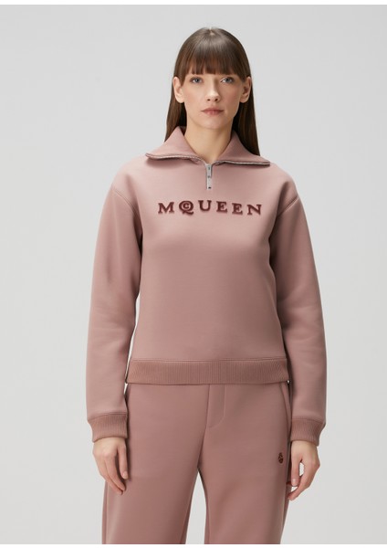 Gül Kurusu Fermuarlı Sweatshirt modelleri