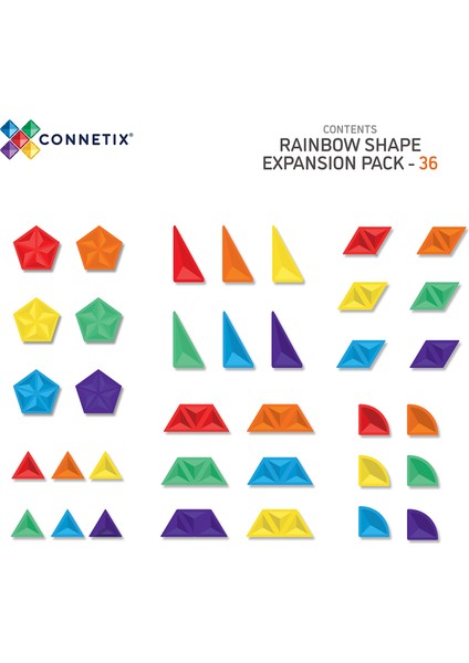 Rainbow Shape Expansion Manyetik Bloklar 36 Parça Yapı Oyuncağı modelleri