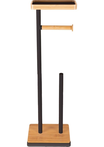 Siyah Metal Tepsili Tuvalet Kağıdı Standı