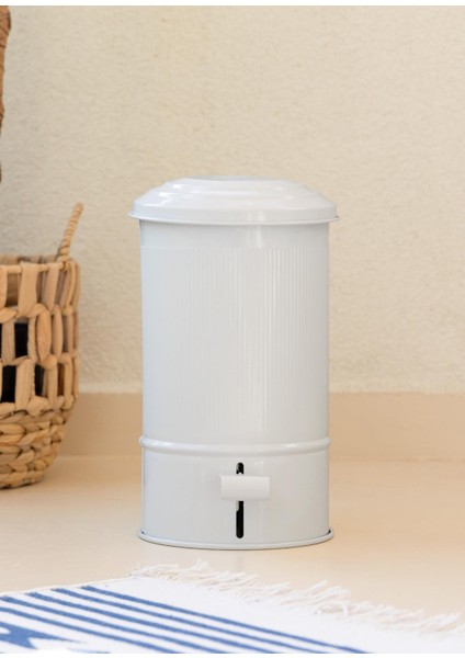 Stripe Beyaz Metal Pedallı Mutfak ve Banyo Çöp Kovası 5 Lt fiyatları
