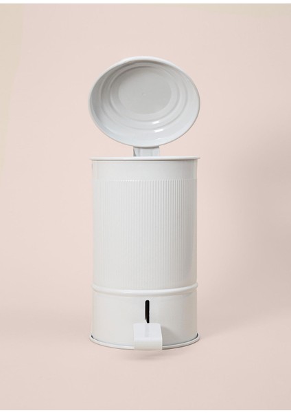 Stripe Beyaz Metal Pedallı Mutfak ve Banyo Çöp Kovası 5 Lt indirimleri