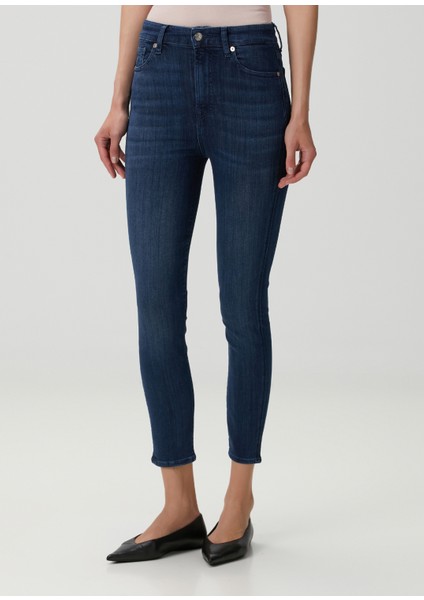 Slim Illusion Luxe Koyu Mavi Skinny Jean Pantolon modelleri