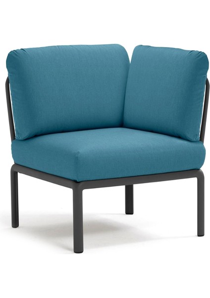 Komodo Angolo Koyu Mavi Köşe Modül Bahçe Koltuğu