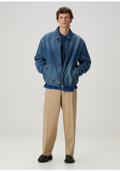 Mavi Logo Nakışlı Denim Bomber Ceket modelleri