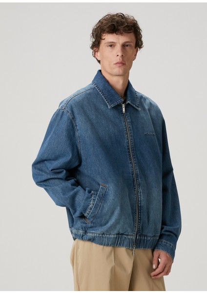 Mavi Logo Nakışlı Denim Bomber Ceket fırsatları