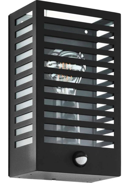 Alamonte 3 Siyah Alüminyum Çelik Sensörlü Duvar Aplik Dış Mekan Aydınlatması 29,5 cm