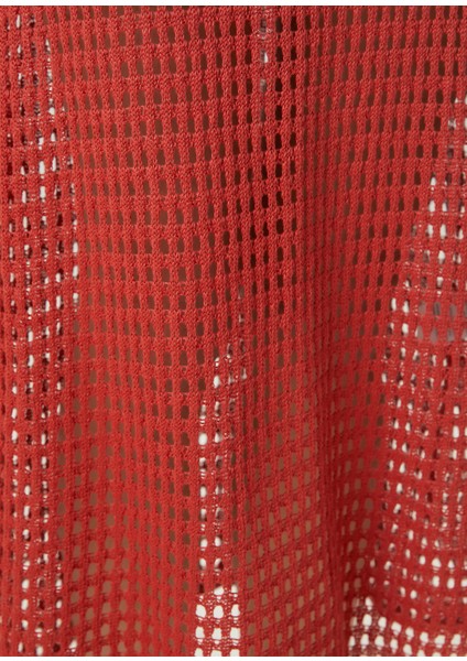 Pembe Degrade Renkli Keten Plaj Elbisesi