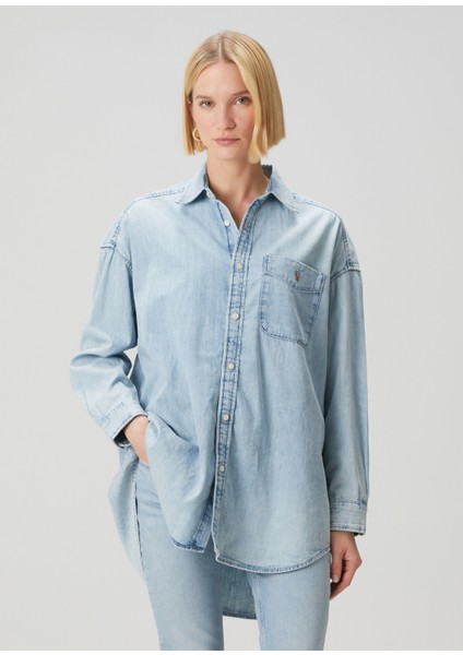 Açık Mavi Denim Gömlek