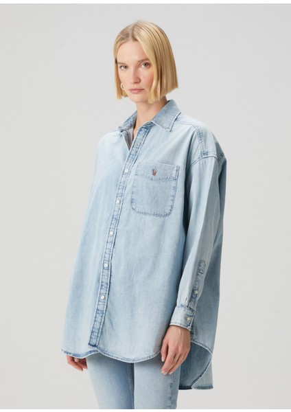 Açık Mavi Denim Gömlek modelleri