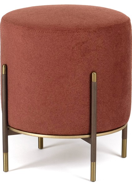 Kirit Kiremit Rengi Metal Ayaklı Puf