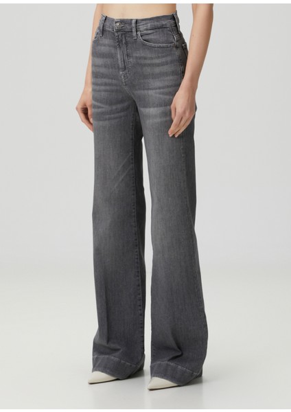 Modern Dojo Gri Flared Jean Pantolon modelleri