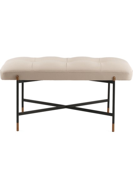 Kirit Mini Siyah Metal Ayaklı Taş Rengi Deri Bank fiyatları