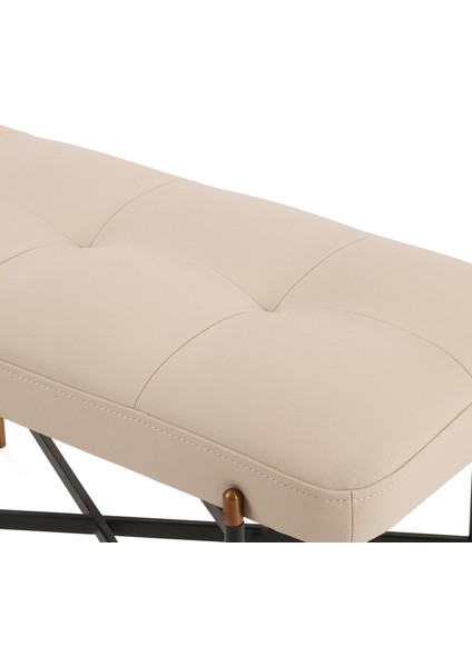 Kirit Mini Siyah Metal Ayaklı Taş Rengi Deri Bank modelleri