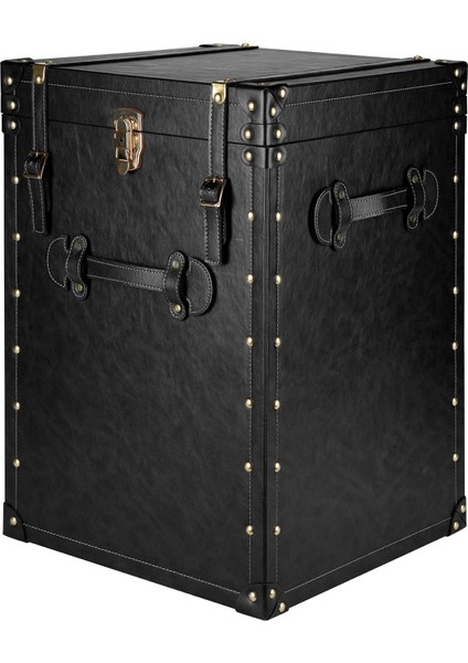 Siyah Ahşap Sandık Sehpa