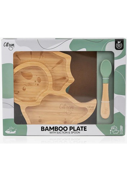 Dino Organik Bambu Vakum Tabanlı Çocuk Yemek Takımı fiyatları