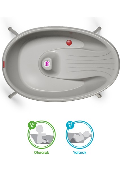 Bella Çift Yönlü 0-12 Ay Gri Banyo Küveti Seti modelleri