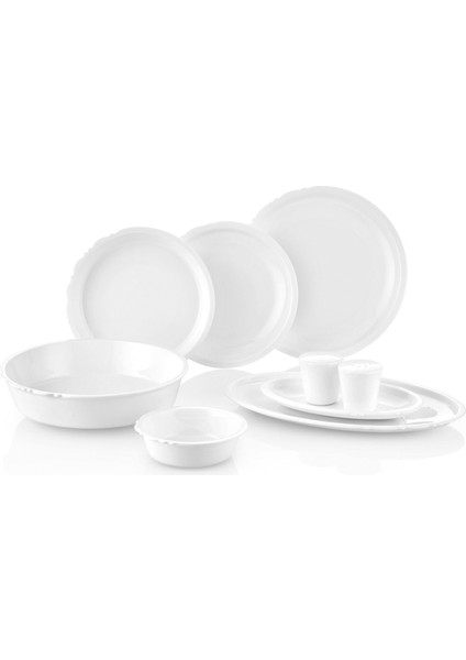 Eser-I Istanbul Sade Bone China 12 Kişilik 55 Parça Yemek Takımı