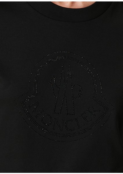 Siyah Taşlı Logolu T-Shirt fırsatları