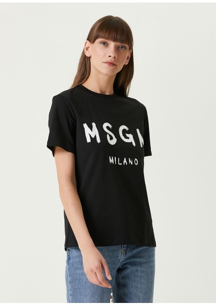 Siyah Logo Baskılı T-Shirt