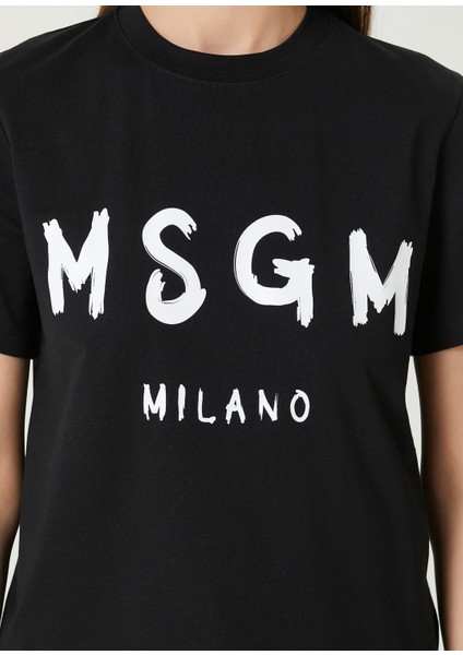 Siyah Logo Baskılı T-Shirt fırsatları