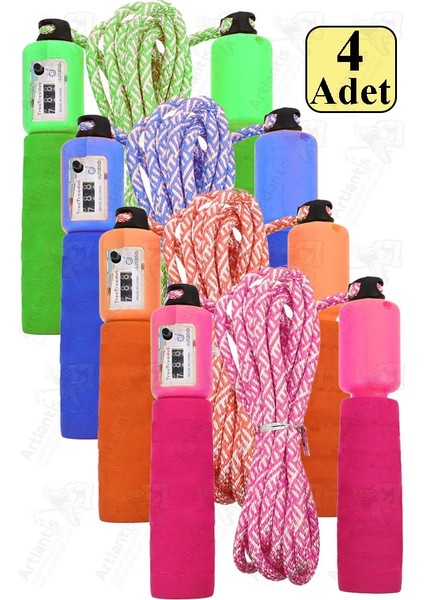 Atlama Ipi Ayarlanabilir Sayaçlı 4 Adet Ayarlı Göstergeli Atlama Ipi Evde Spor Ipi Sünger Tutamaçlı Antreman Egzersiz