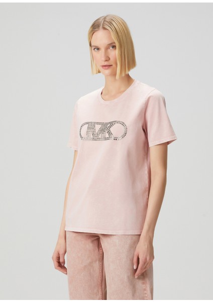 Pembe Troklu Logolu T-Shirt modelleri