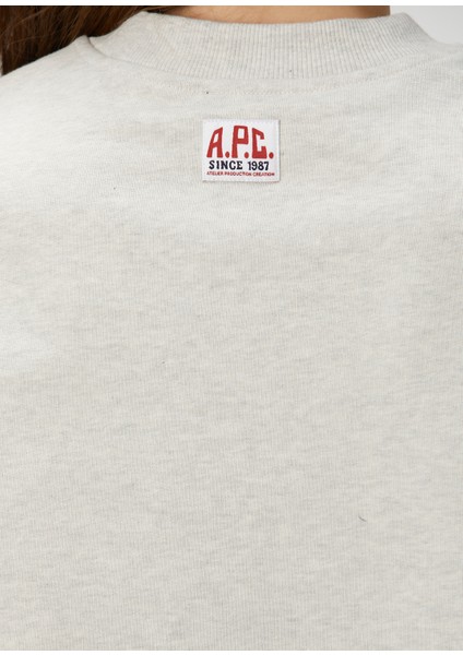 Label F Ekru Logo Patchli Crop Sweatshirt indirimleri