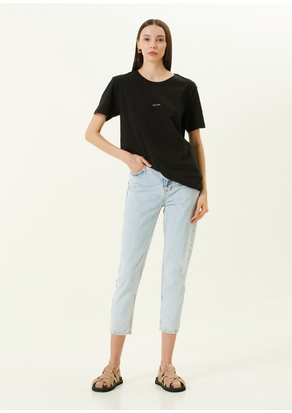 Dog Mom Baskılı Siyah Oversize Kadın T-Shirt