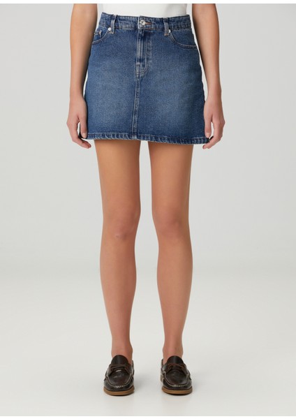 Moss Koyu Mavi Mini Denim Etek fiyatları