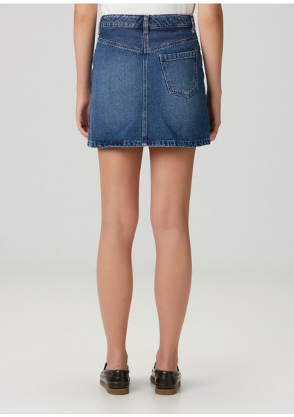 Moss Koyu Mavi Mini Denim Etek fırsatları