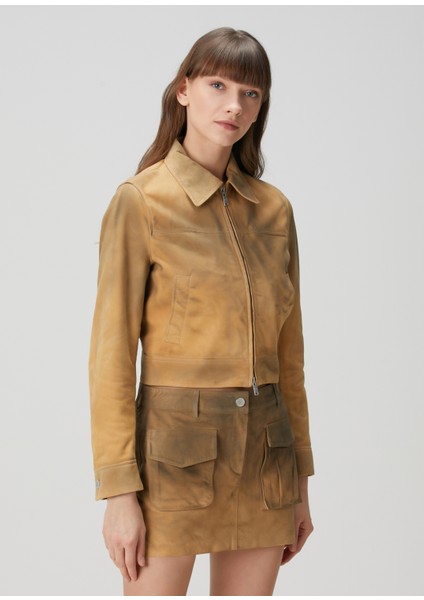 Fitted Camel Deri Mont indirimleri