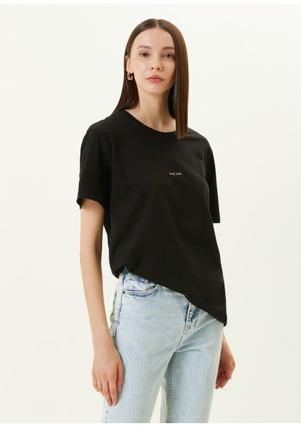 Dog Mom Baskılı Siyah Oversize Kadın T-Shirt modelleri