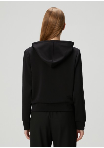 Siyah Kapüşonlu Fermuarlı Sweatshirt fırsatları